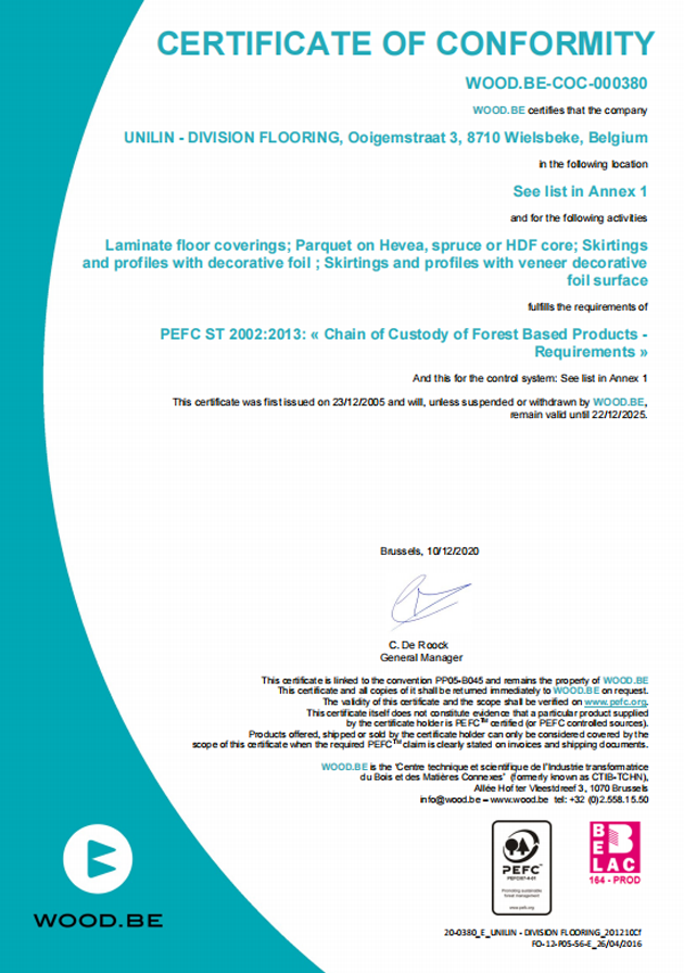 PEFC認(rèn)證(三層實木復(fù)合地板）